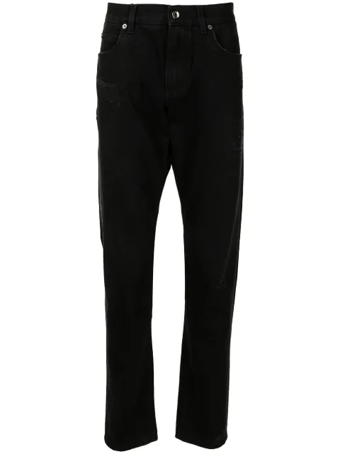 high-waisted slim fit jeans