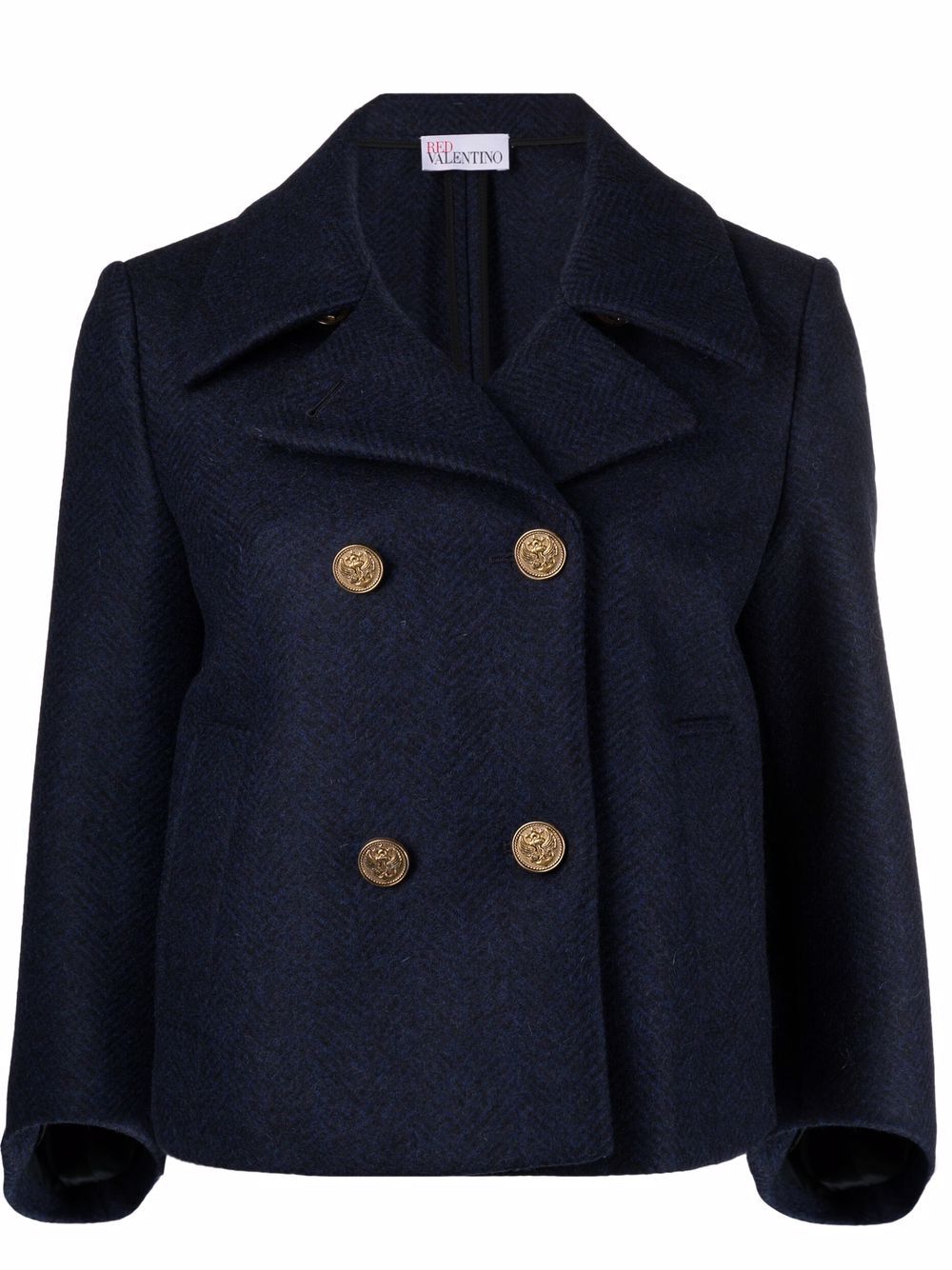 RED VALENTINO CROPPED WOOL PEACOAT