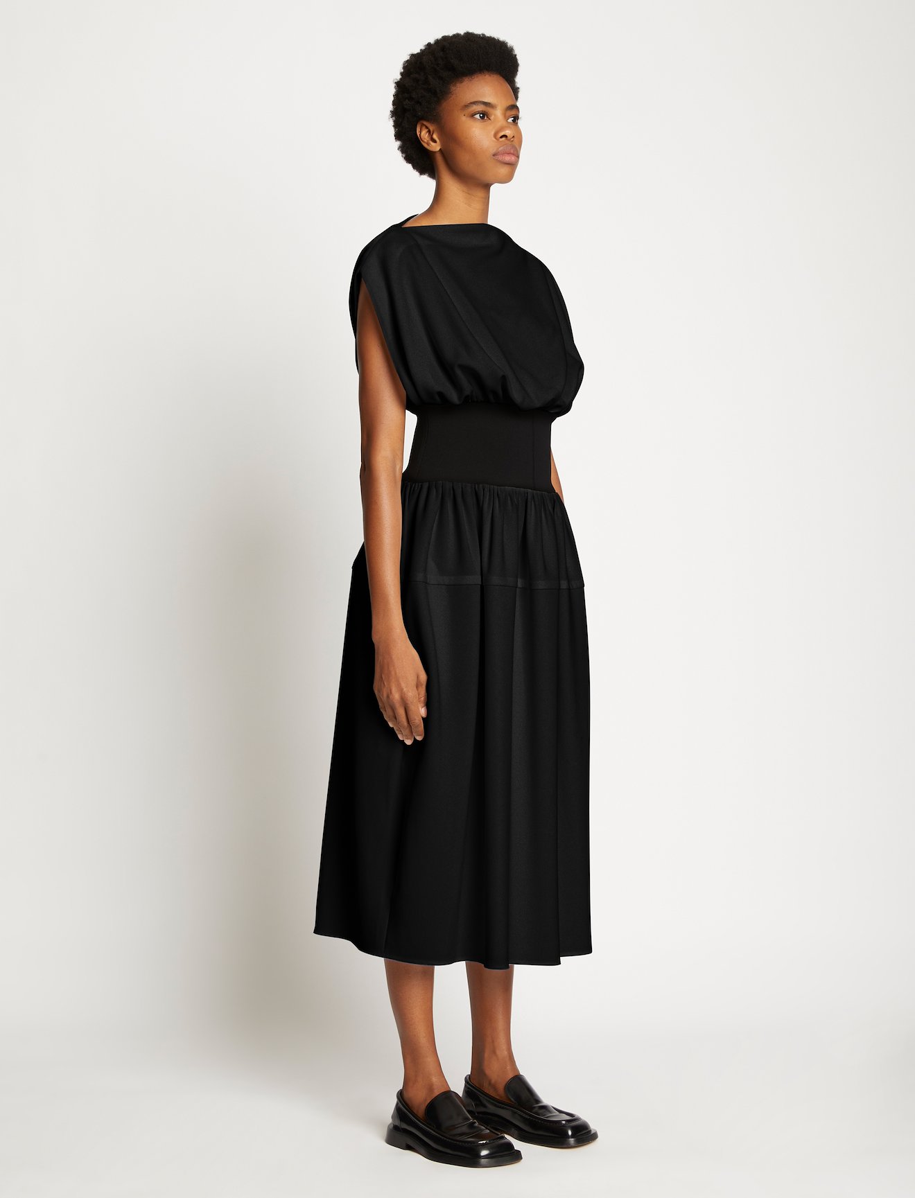 Matte Viscose Crepe Waisted Dress #1