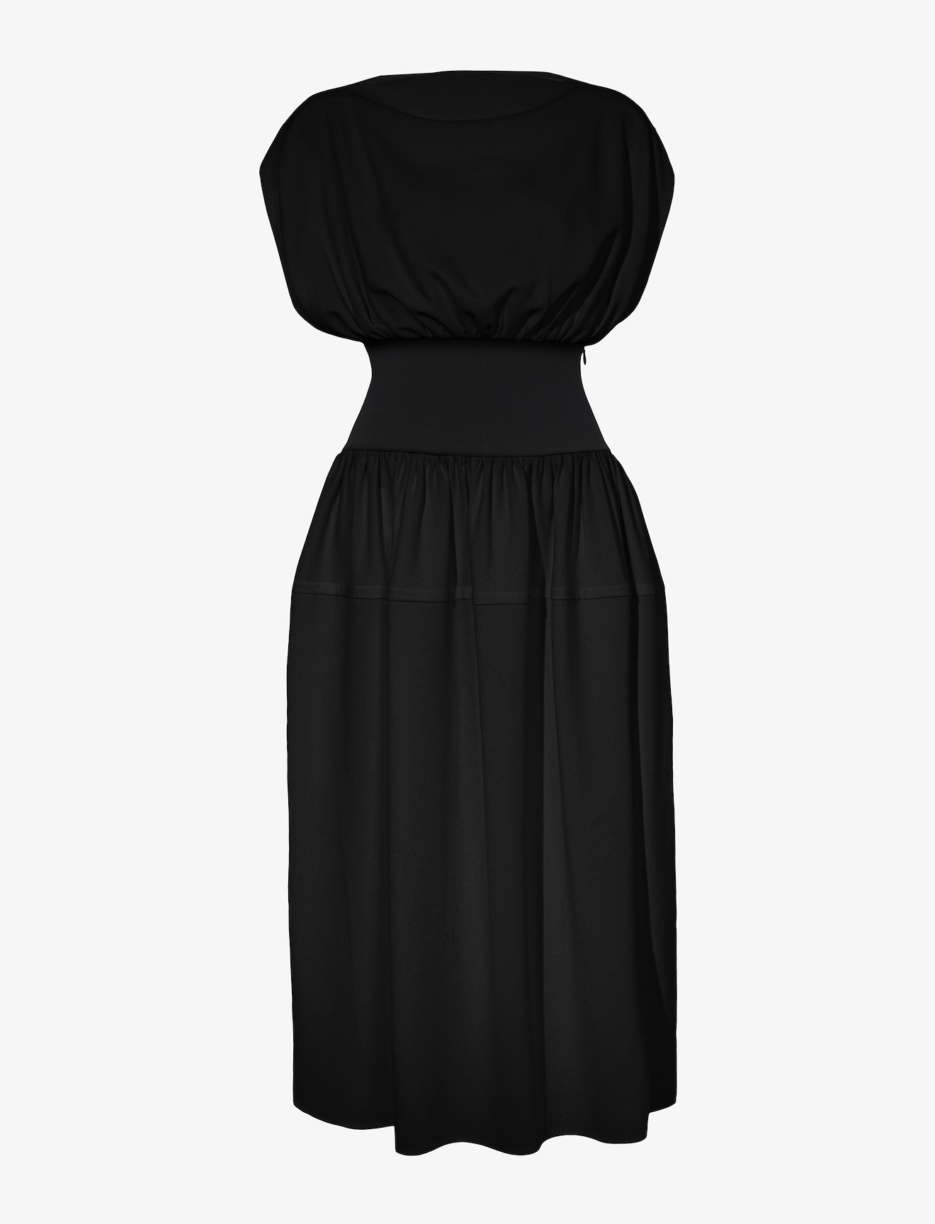 Matte Viscose Crepe Waisted Dress #4