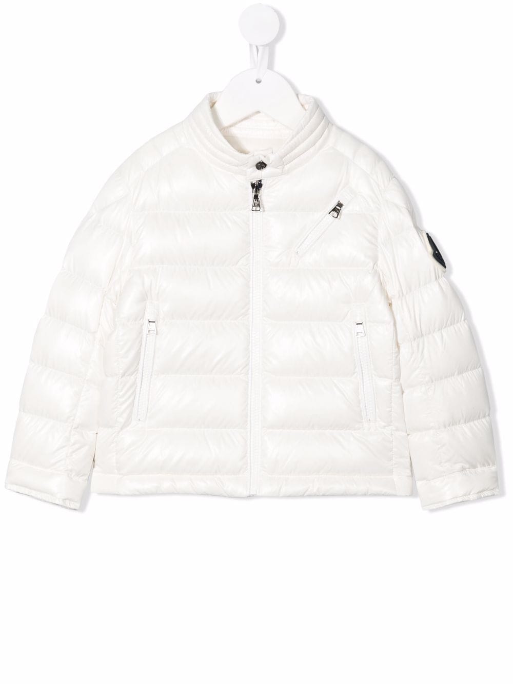 Moncler Kids' Glossy Puffer Jacket In White | ModeSens