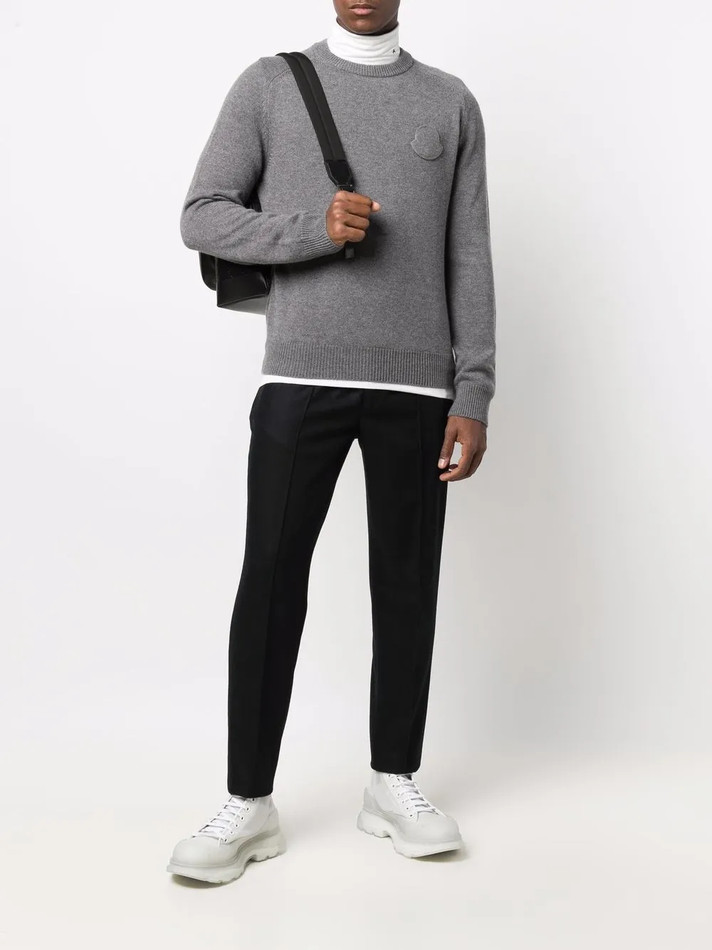 Image 2 of Moncler logo-patch cashmere jumper