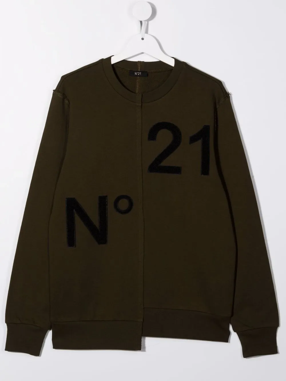 Nº21 Kids TEEN cotton appliqué-logo sweatshirt