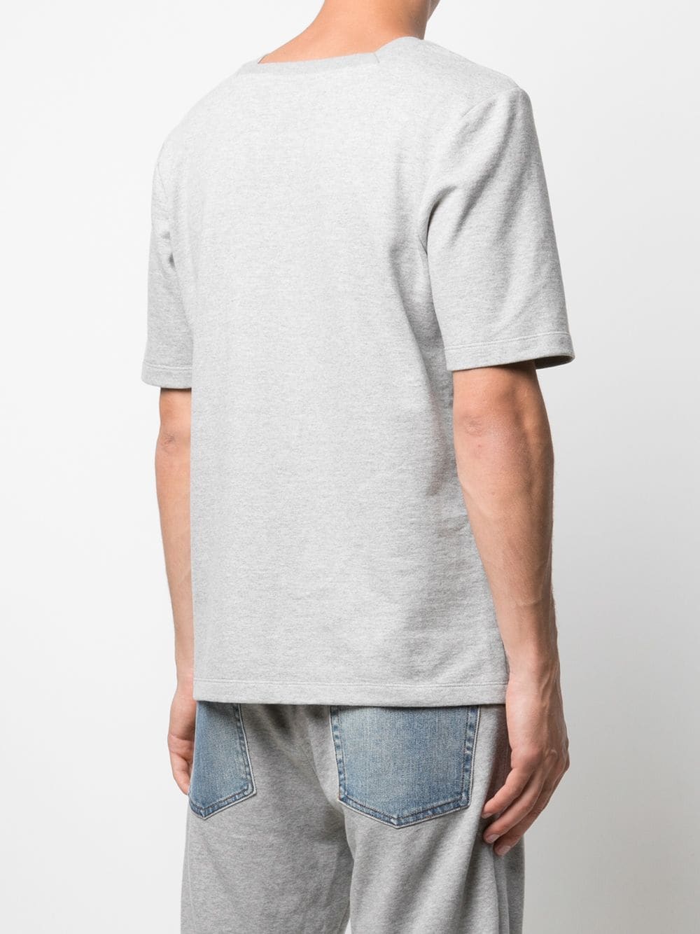Shop Romeo Hunte Terry Square-neck T-shirt In Grey