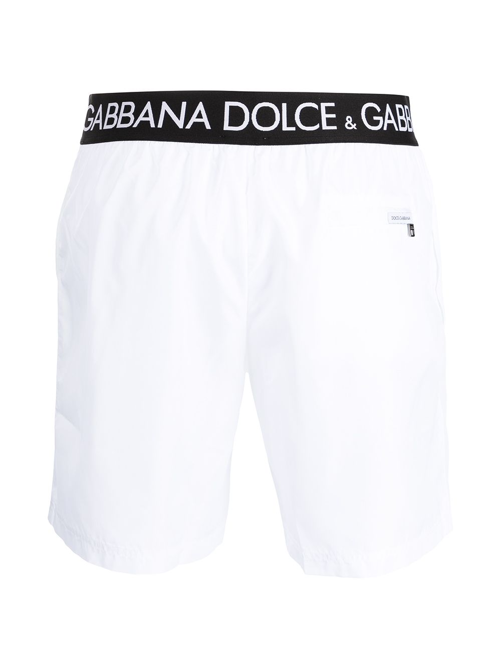 Shop Dolce & Gabbana Logo-waistband Swim Shorts In White