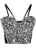 Dolce & Gabbana rhinestone-embellished satin corset top - Black