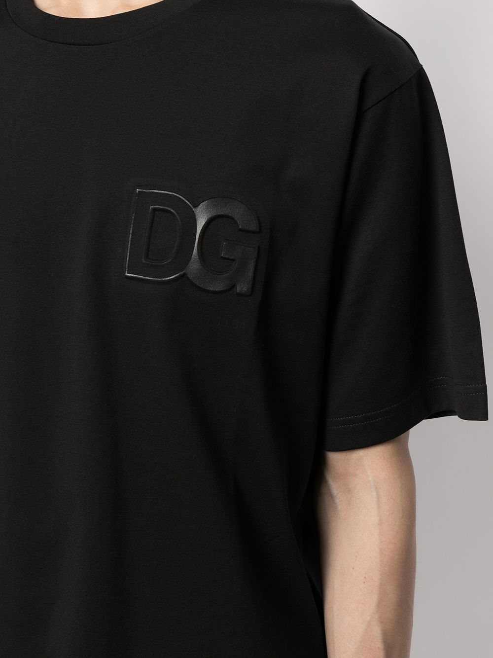 Shop Dolce & Gabbana Logo-embossed Cotton T-shirt In Schwarz