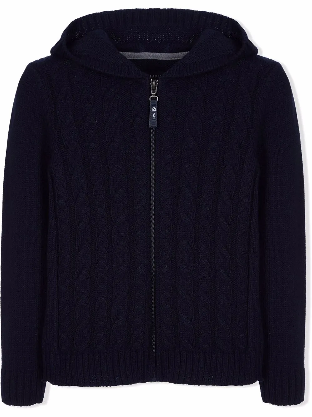 

Lapin House hooded cable-knit cardigan - Blue