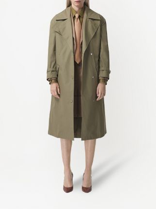 belted gabardine trench coat展示图