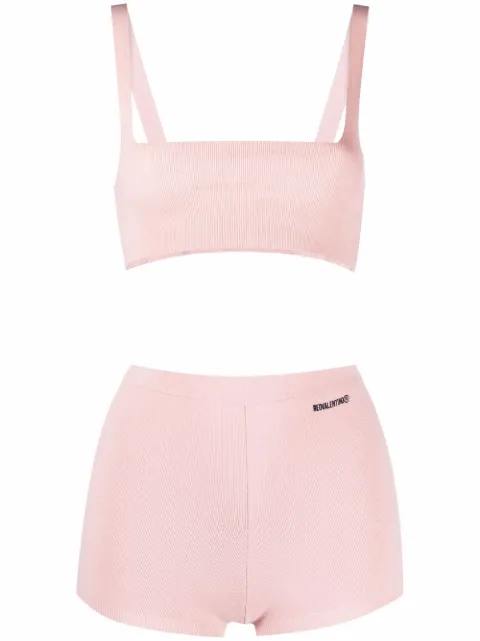 RED Valentino knitted crop top and shorts set