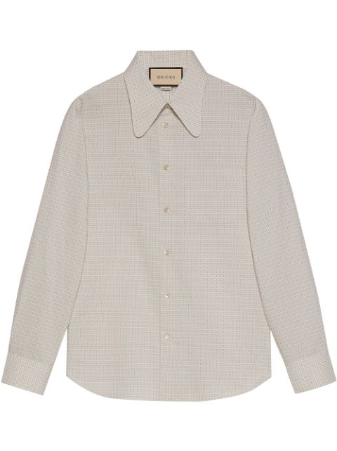 Gucci Embroidered Cotton Shirt - Farfetch