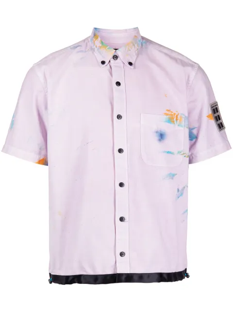 ROMEO HUNTE paint-effect short sleeve shirt