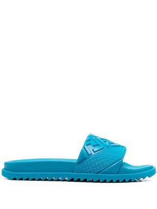 fendi blue rubber slides