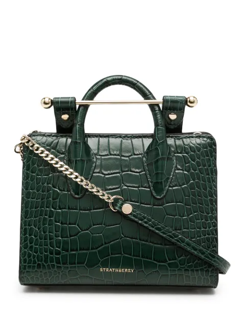 Strathberry crocodile-effect leather tote bag