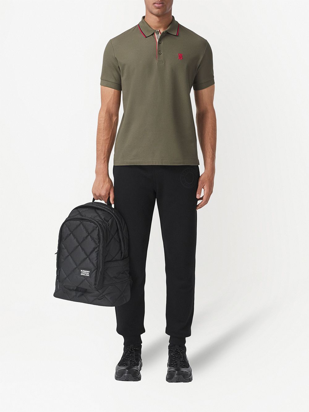 Shop Burberry Monogram-motif Polo Shirt In Grün