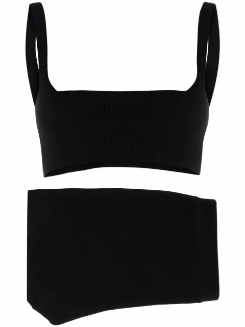 RED Valentino conjunto de top corto y shorts tejidos