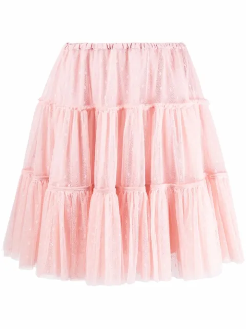 RED Valentino point d'esprit tiered skirt