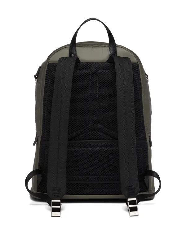 Prada Re-Nylon Triangle Logo Backpack | Green | FARFETCH