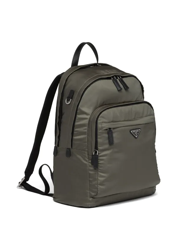 Prada Re-Nylon Triangle Logo Backpack | Green | FARFETCH display picture 1