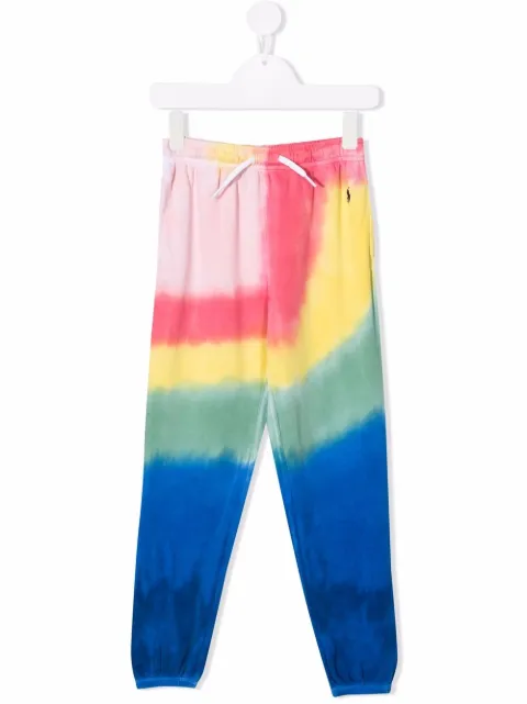 POLO RALPH LAUREN KIDS tie-dye logo-print track pants