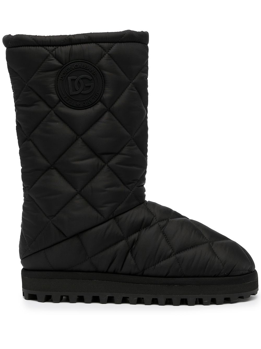 Shop Dolce & Gabbana Quilted Snow Boots In Black