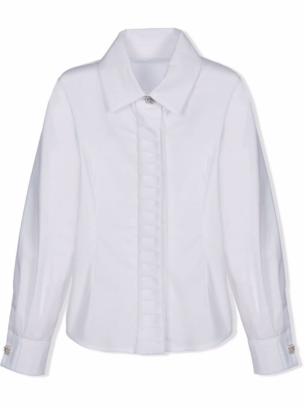 

Lapin House TEEN long-sleeved crystal-button shirt - White