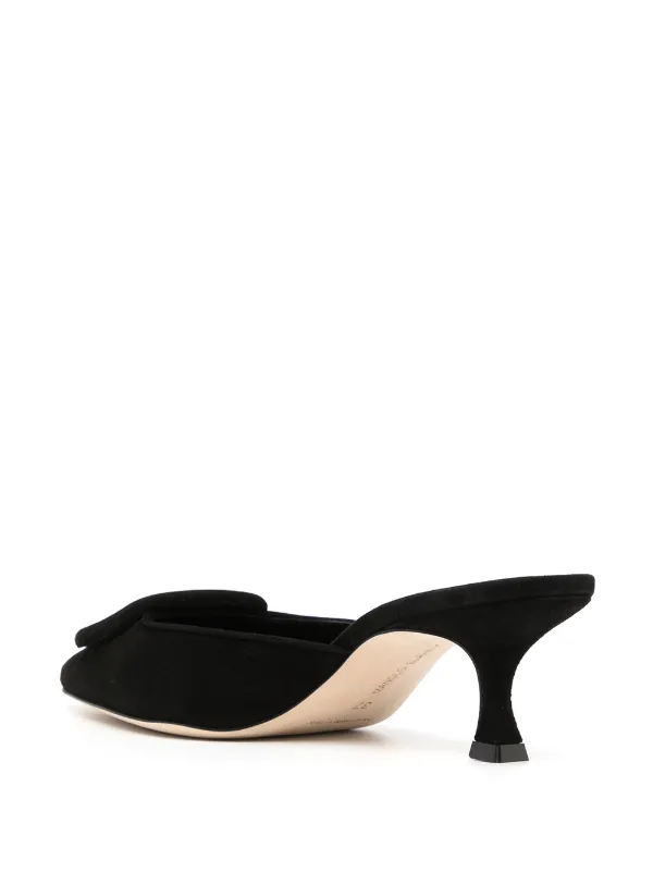Manolo Blahnik Maysale 50mm Mules | Black | FARFETCH