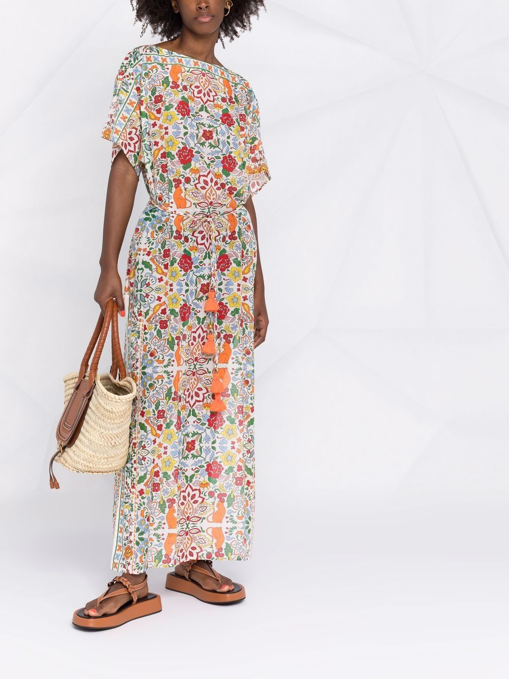 Shop Tory Burch floral print kaftan with Express Delivery - FARFETCH
