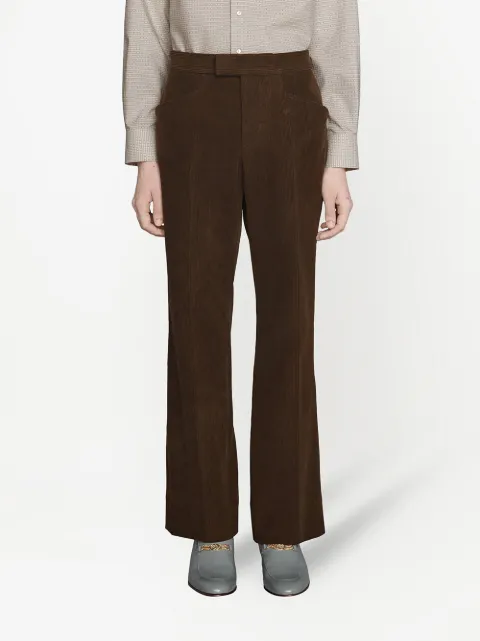 Shop Gucci corduroy bootcut trousers 