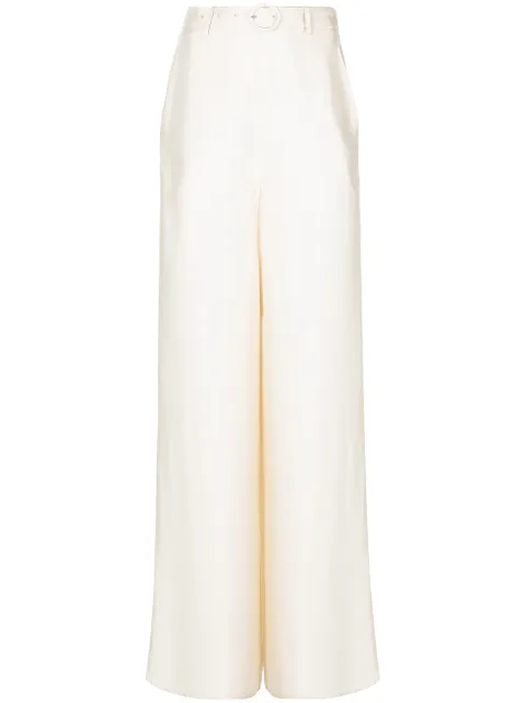 LAPOINTE belted silk palazzo trousers 