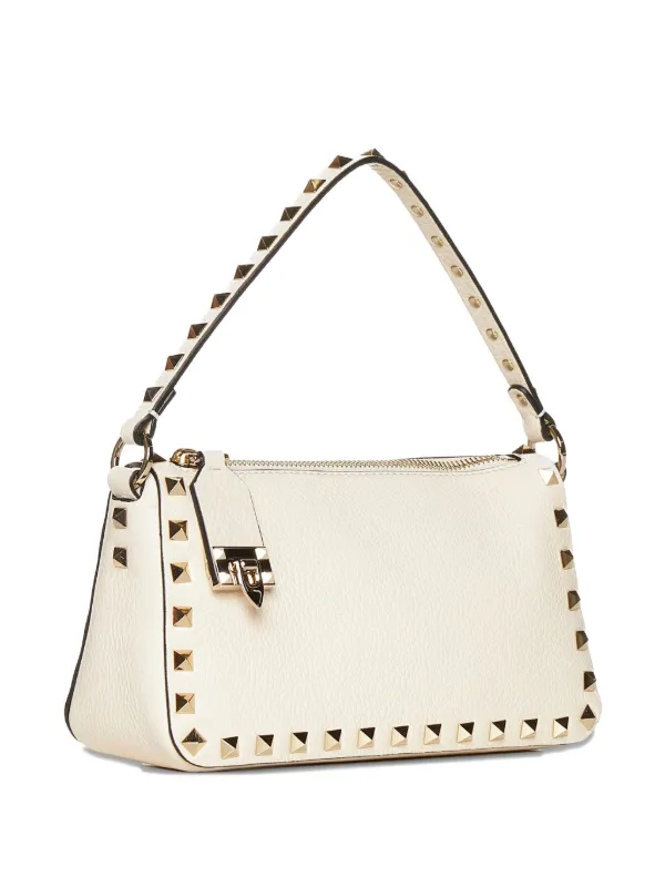 VALENTINO ホワイト スタッズ ショルダーバッグ Valentino Garavani ロックスタッズ ショルダーバッグ S