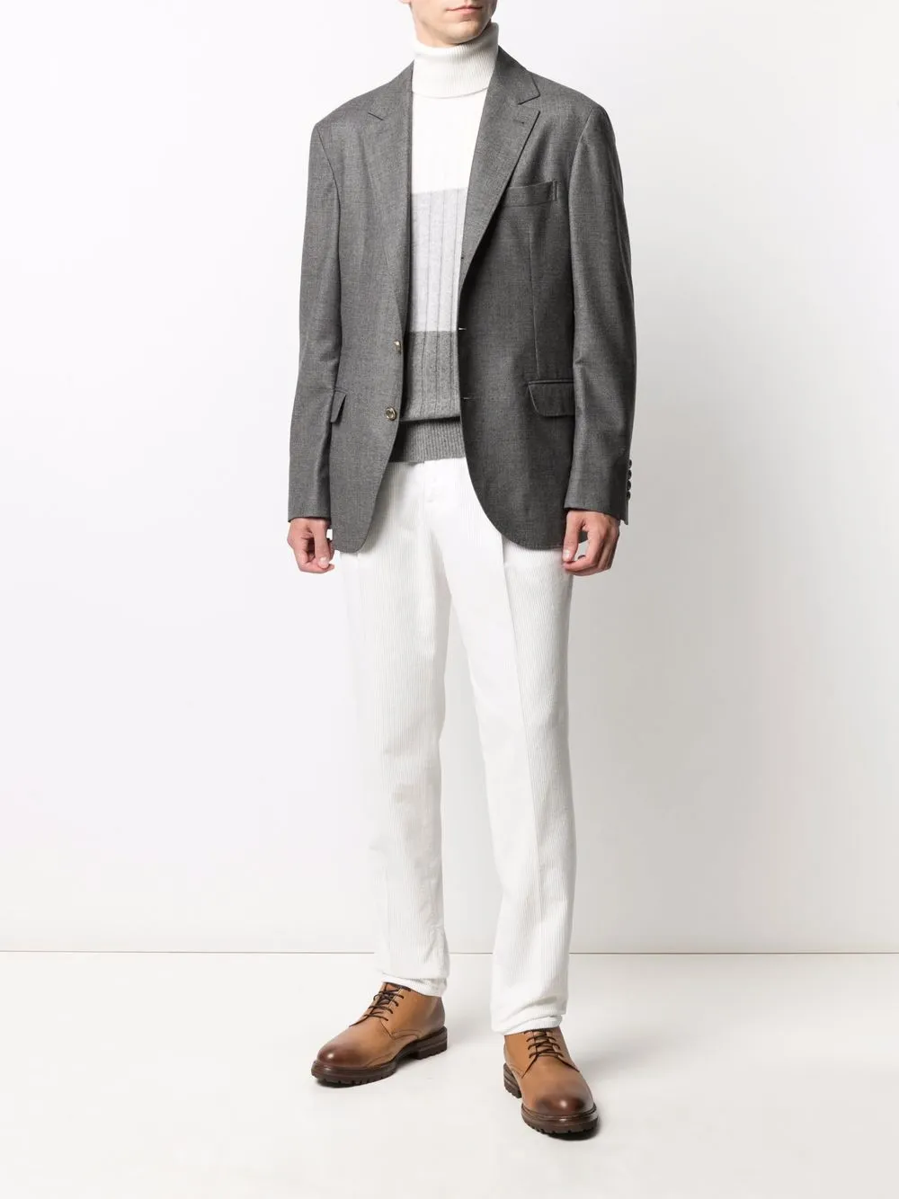 Shop Brunello Cucinelli drawstring corduroy trousers with Express ...