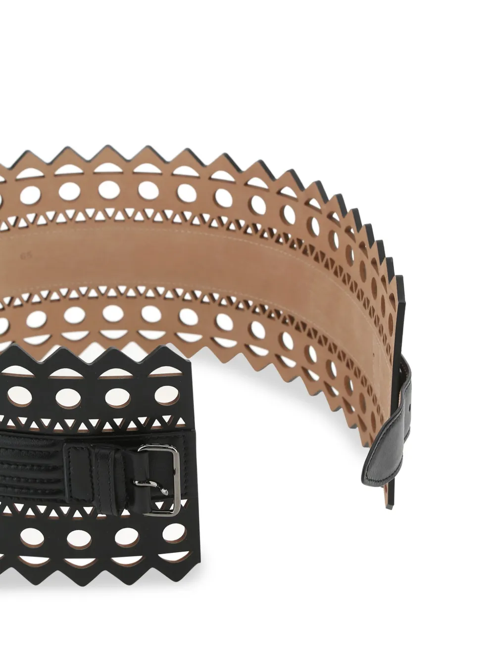Laser-Cut Wide Leather Belt