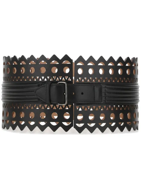 Alaïa laser-cut wide leather belt