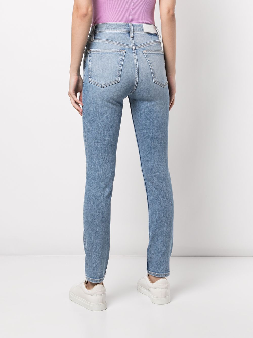 Shop Re/done Ultra Stretch Cropped Jeans In Blue