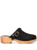 RE/DONE buckle-detail suede mules - Black