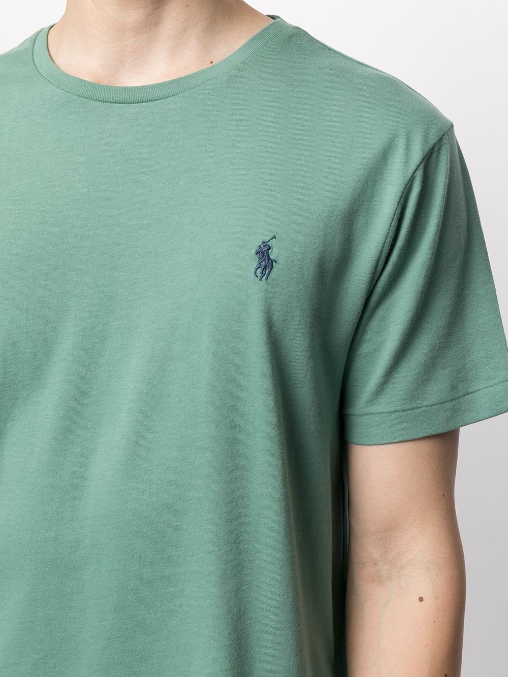 Shop Polo Ralph Lauren Logo-embroidered T-shirt In Grün