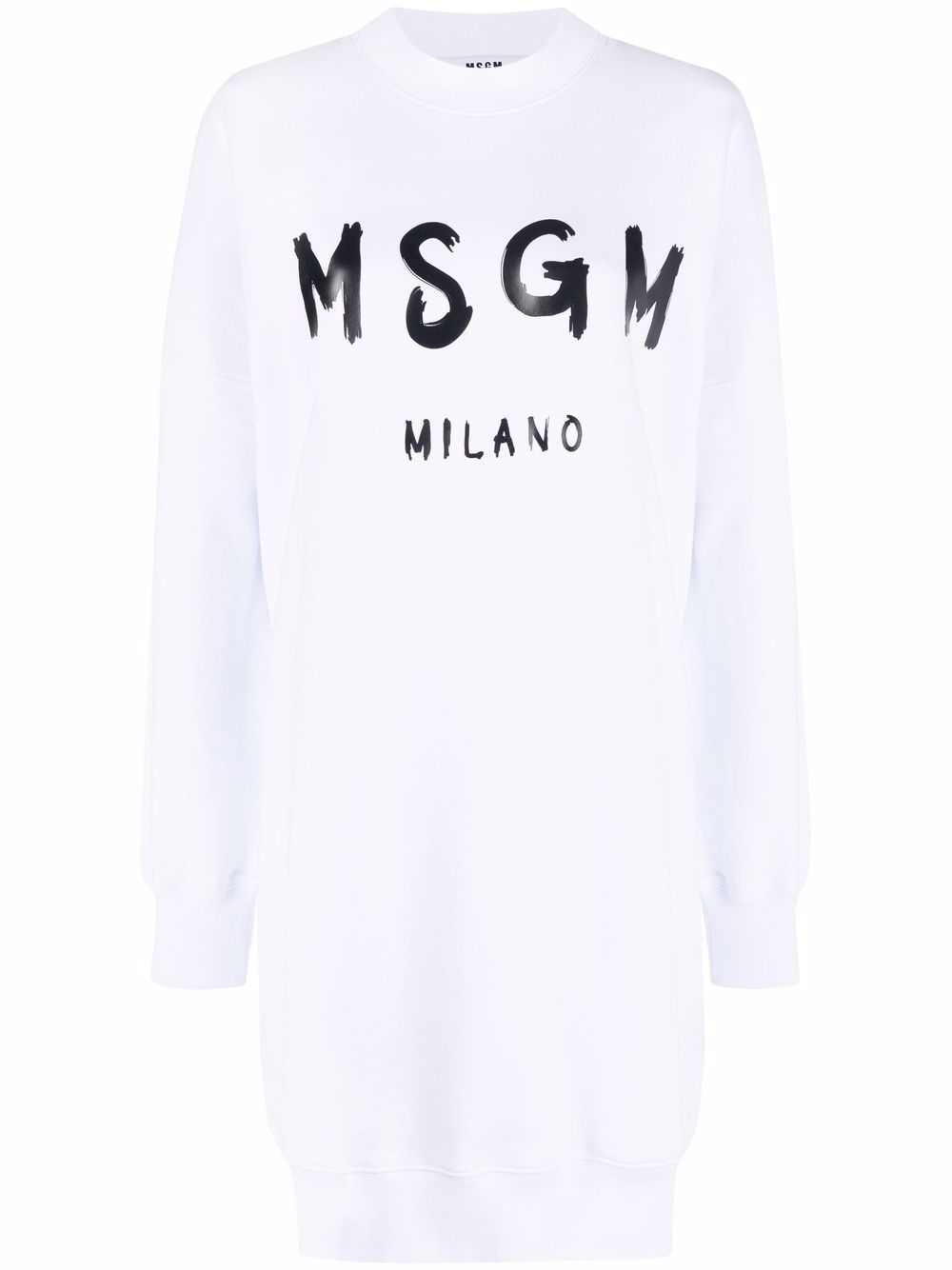 msgm robe-pull à logo imprimé - blanc