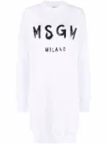 MSGM logo-print cotton jumper dress - White
