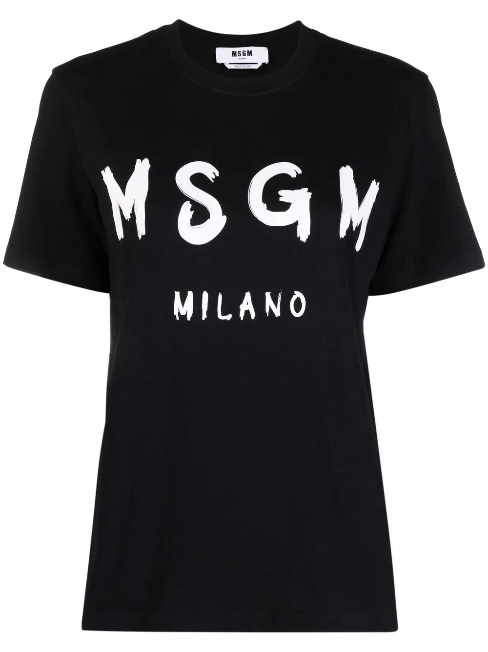 MSGM Box Logo Print Short Sleeved Crewneck T-Shirt