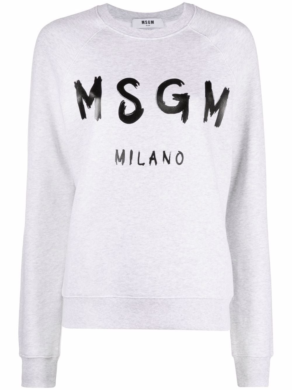 Image 1 of MSGM logo-print crew neck sweatshirt