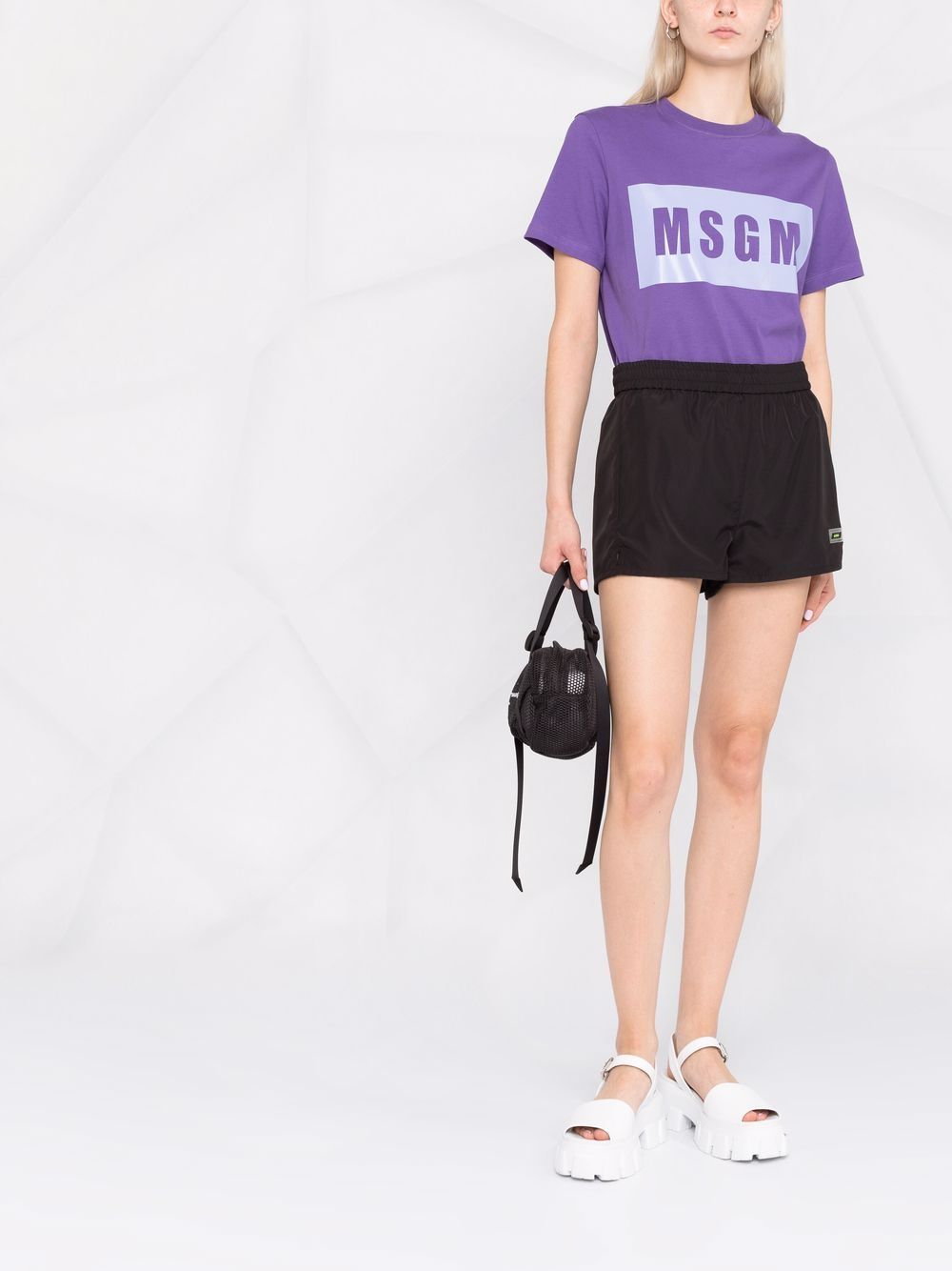 фото Msgm спортивные шорты с нашивкой-логотипом