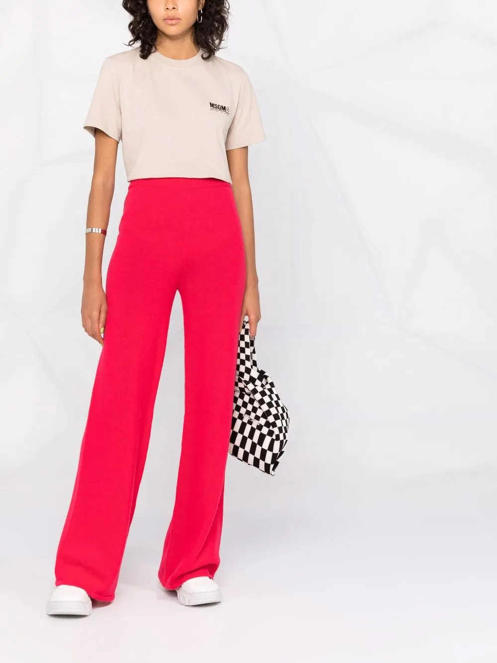 фото Msgm трикотажные брюки широкого кроя