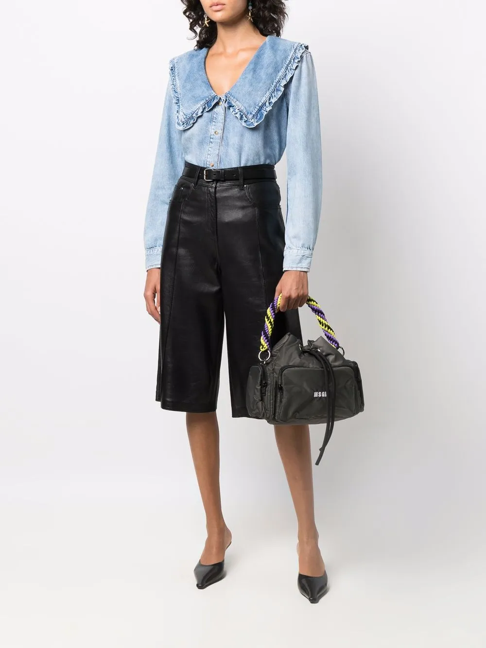 фото Msgm сумка-тоут с кулиской и логотипом