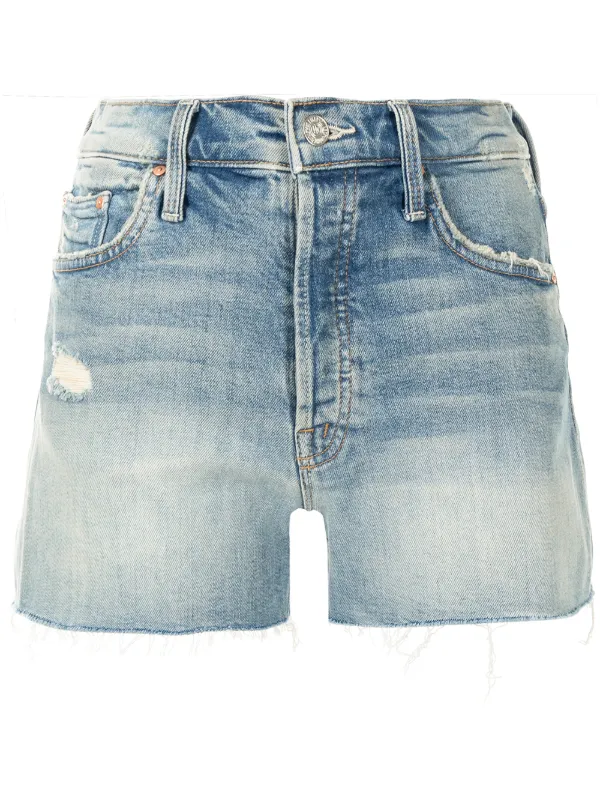 Shop MOTHER the tomcat kick fray shorts 