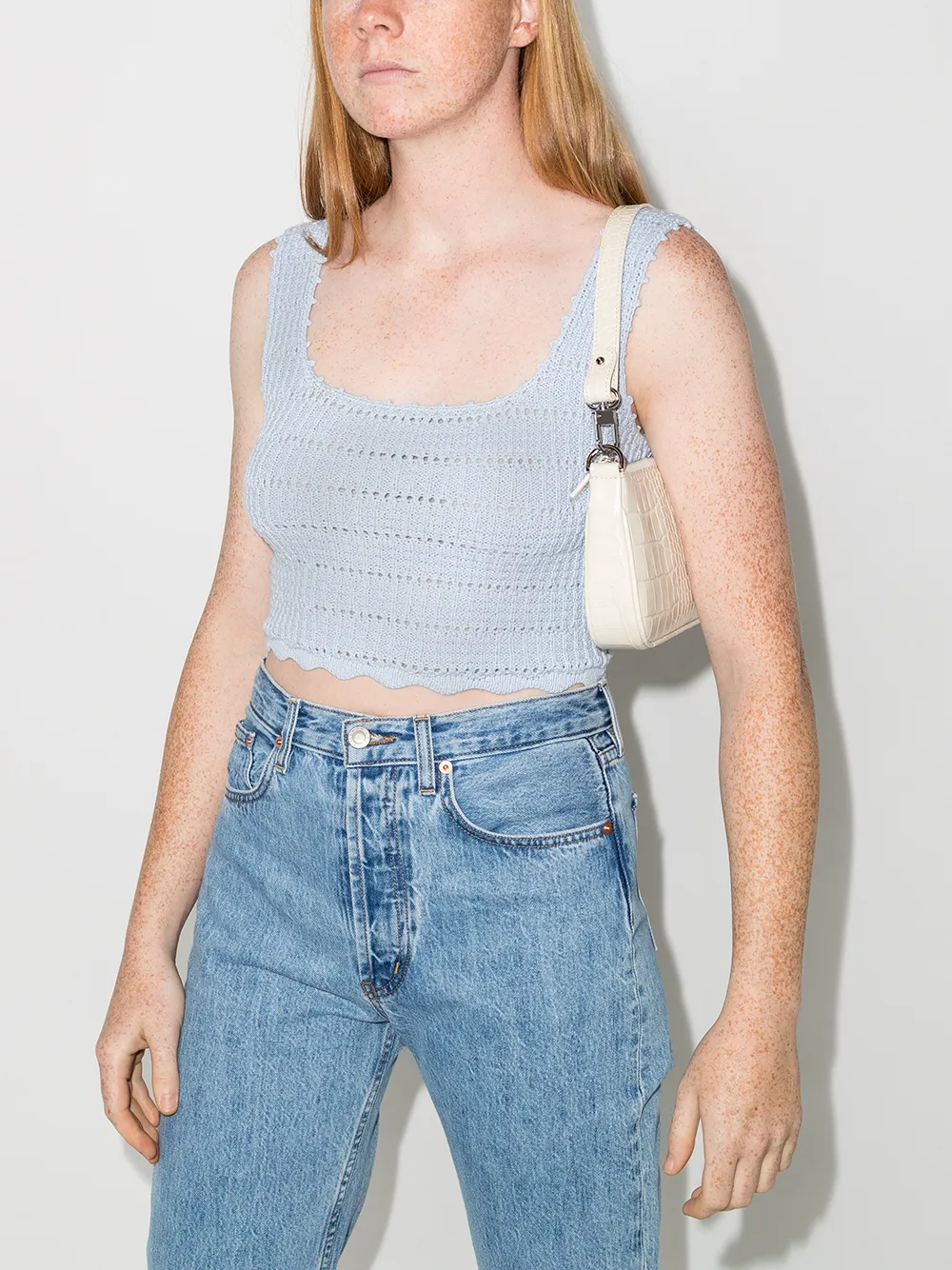 Image 2 of Reformation Feste crochet cropped top