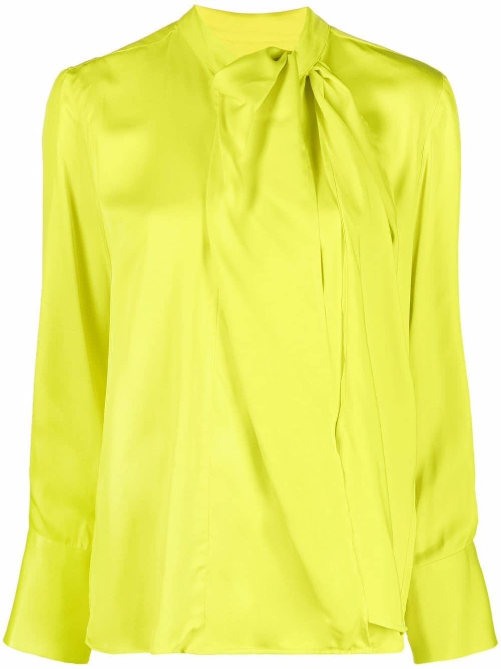 MSGM draped-neck long-sleeve Blouse - Farfetch