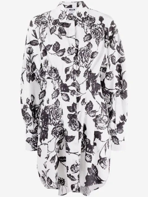 MSGM floral shift shirt dress