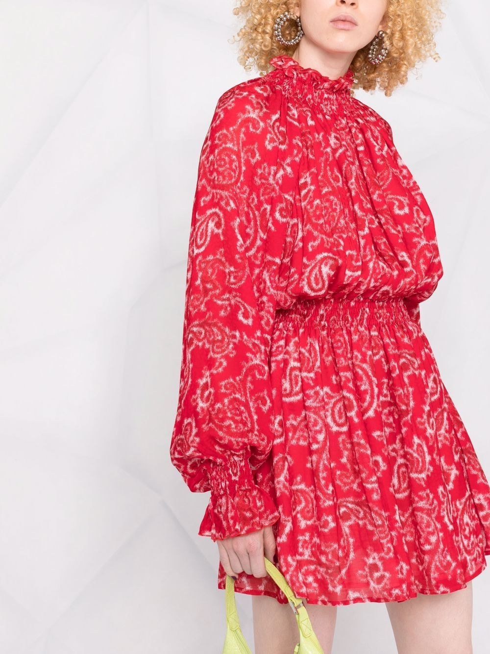 Shop Msgm Paisley-print Mini Dress In Rot