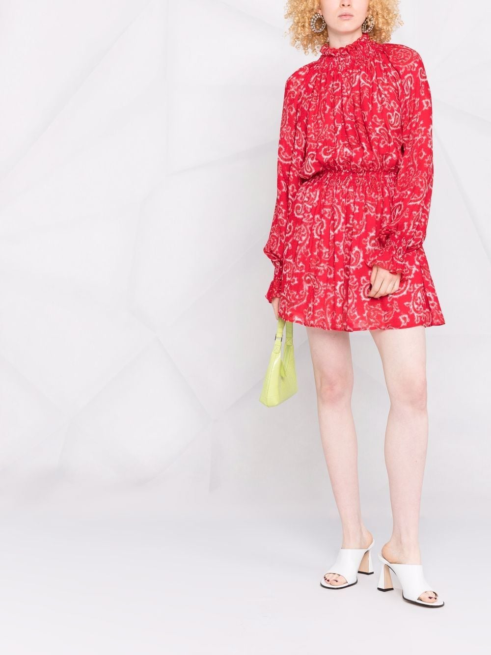 Shop Msgm Paisley-print Mini Dress In Rot